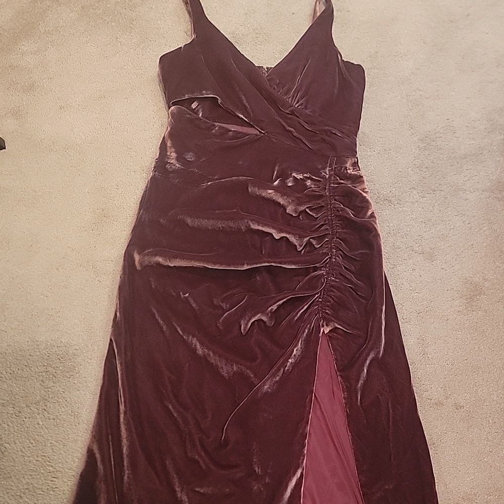 Cinq A Sept Genevive Velvet Cutout Gown Sz 8 - Picture 5 of 10
